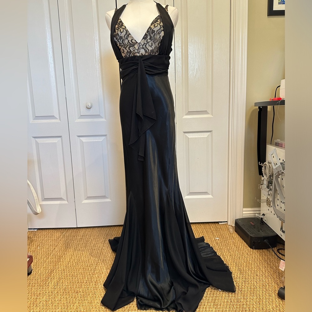 Jodi Kristopher mermaid gown black size 9/10